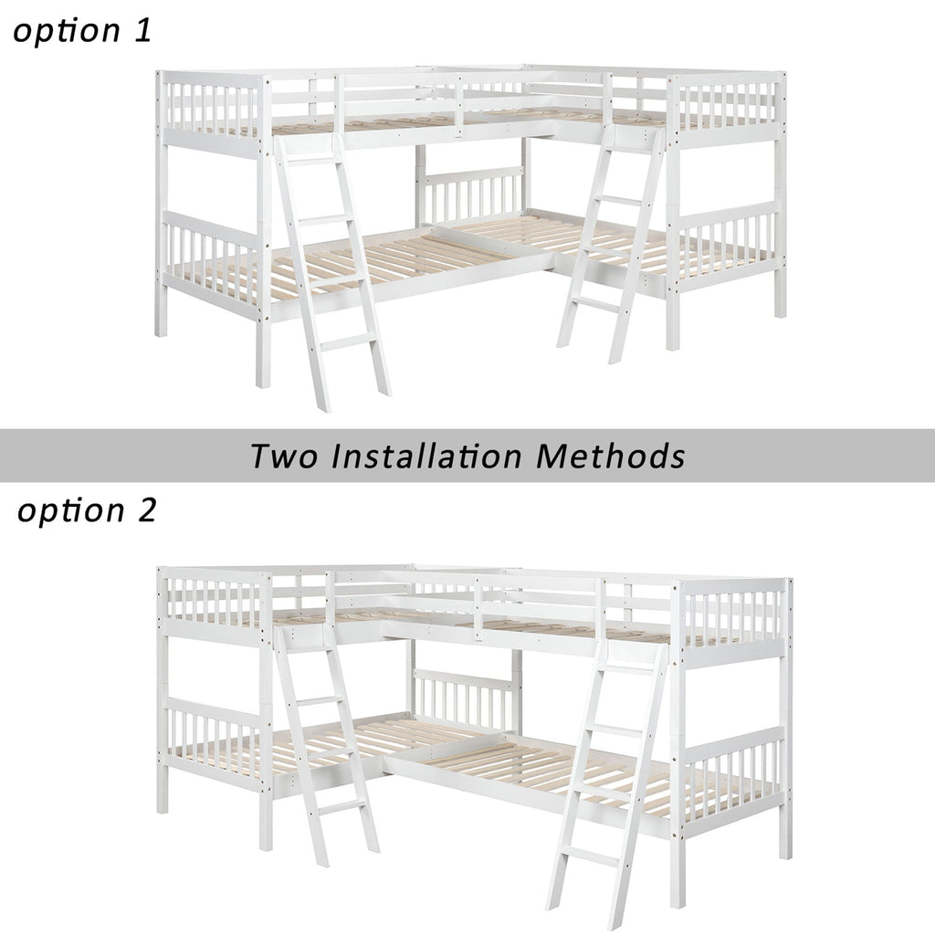 L Shaped Bunk Bed With Ladder by Unique Piece Furniture