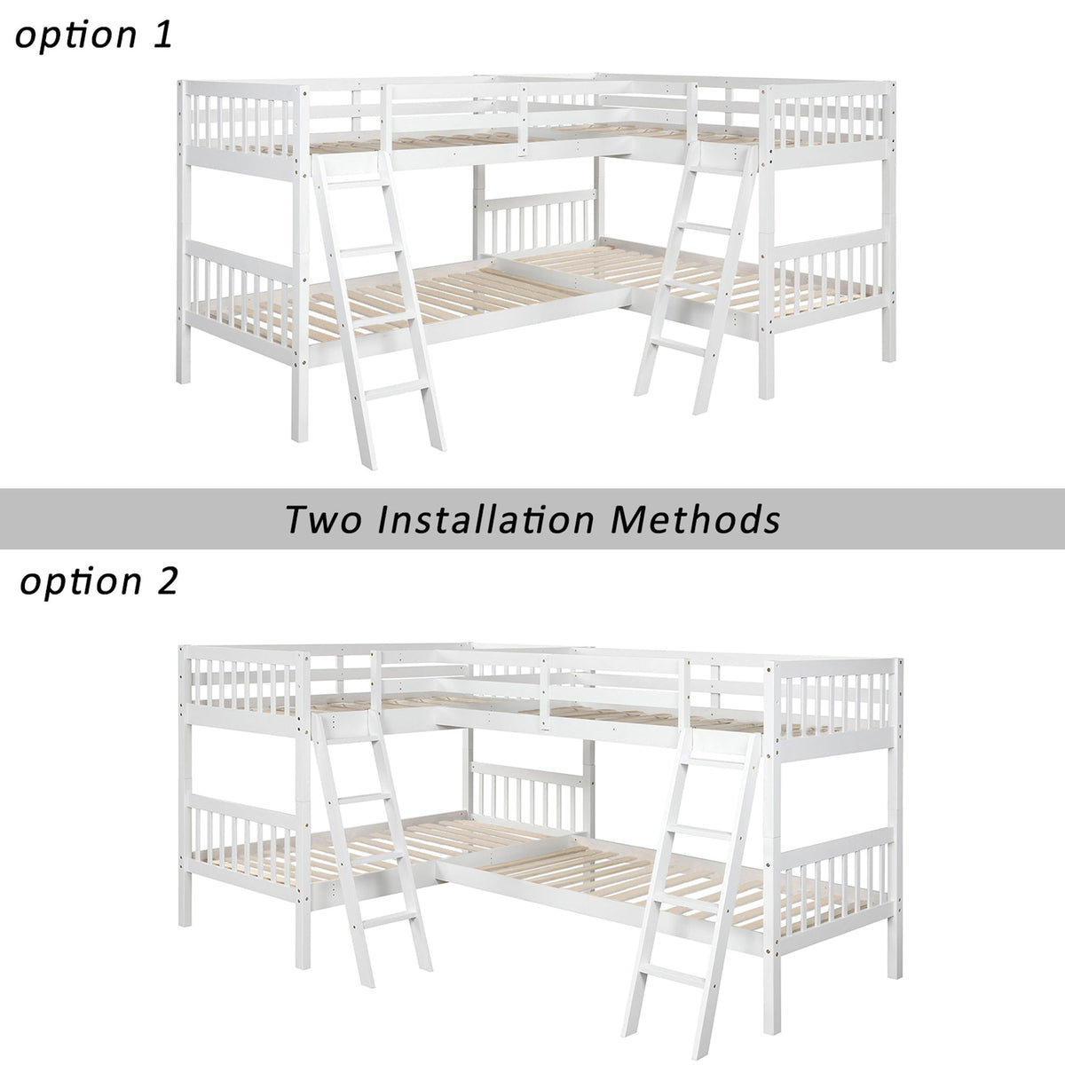 L Shaped Bunk Bed With Ladder by Unique Piece Furniture