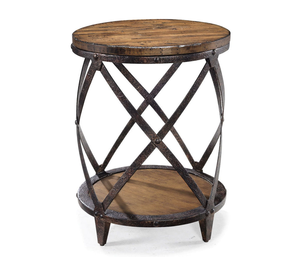 Pinebrook - Round Accent Table - Distressed Natural Pine by Unique Piece Furniture