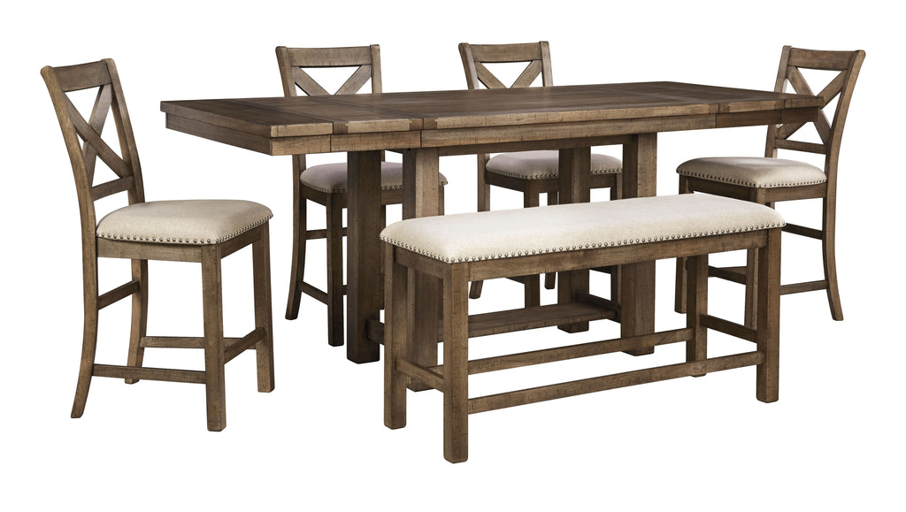Moriville - Rectangular Dining Room Counter Extension Table - Grayish Brown by Unique Piece Furniture
