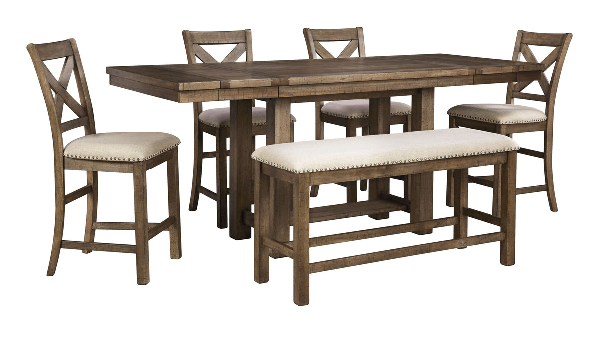 Moriville - Rectangular Dining Room Counter Extension Table - Grayish Brown by Unique Piece Furniture