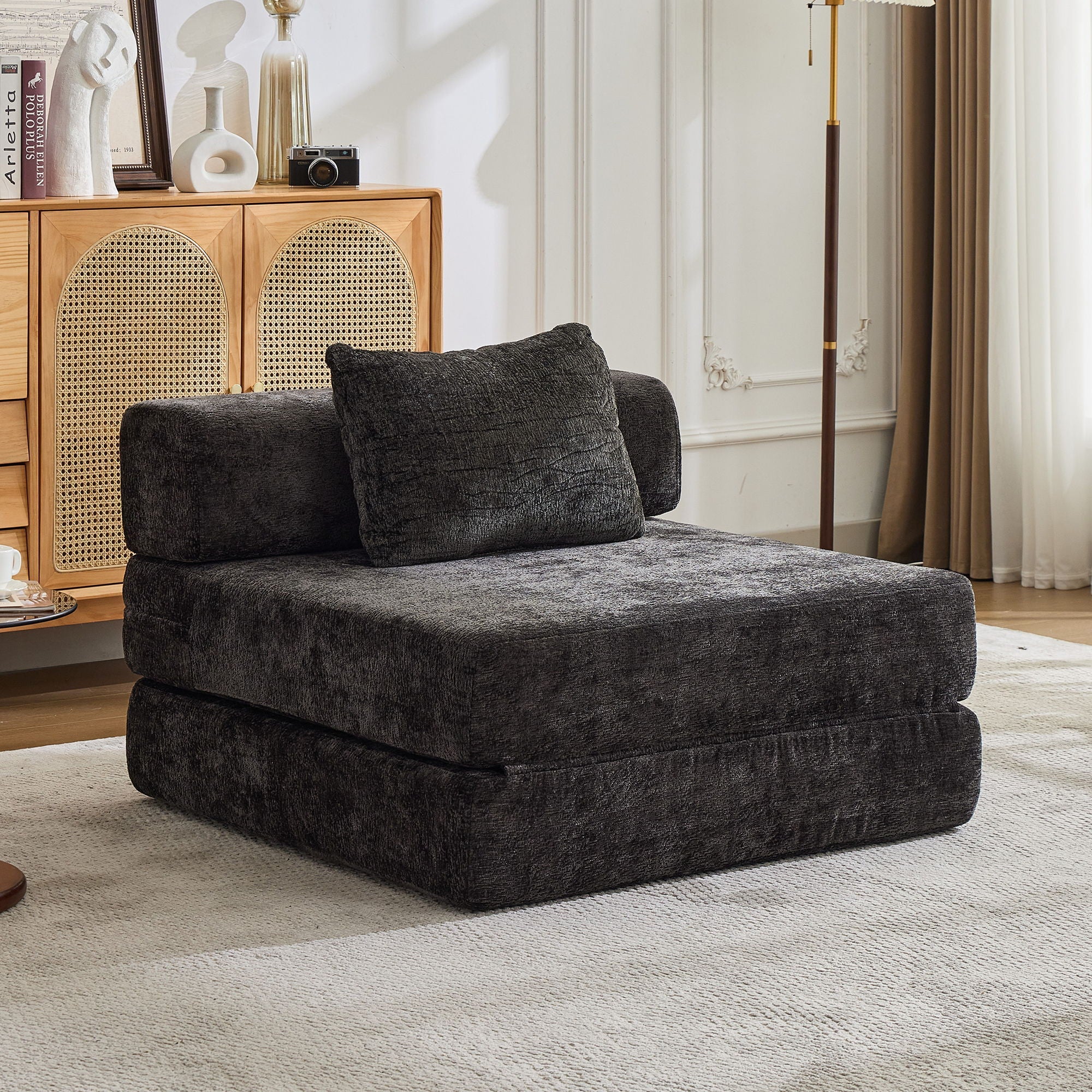 Convertible Floor Sofa Bed With Fixed Shape Frame For Living Room by Unique Piece Furniture