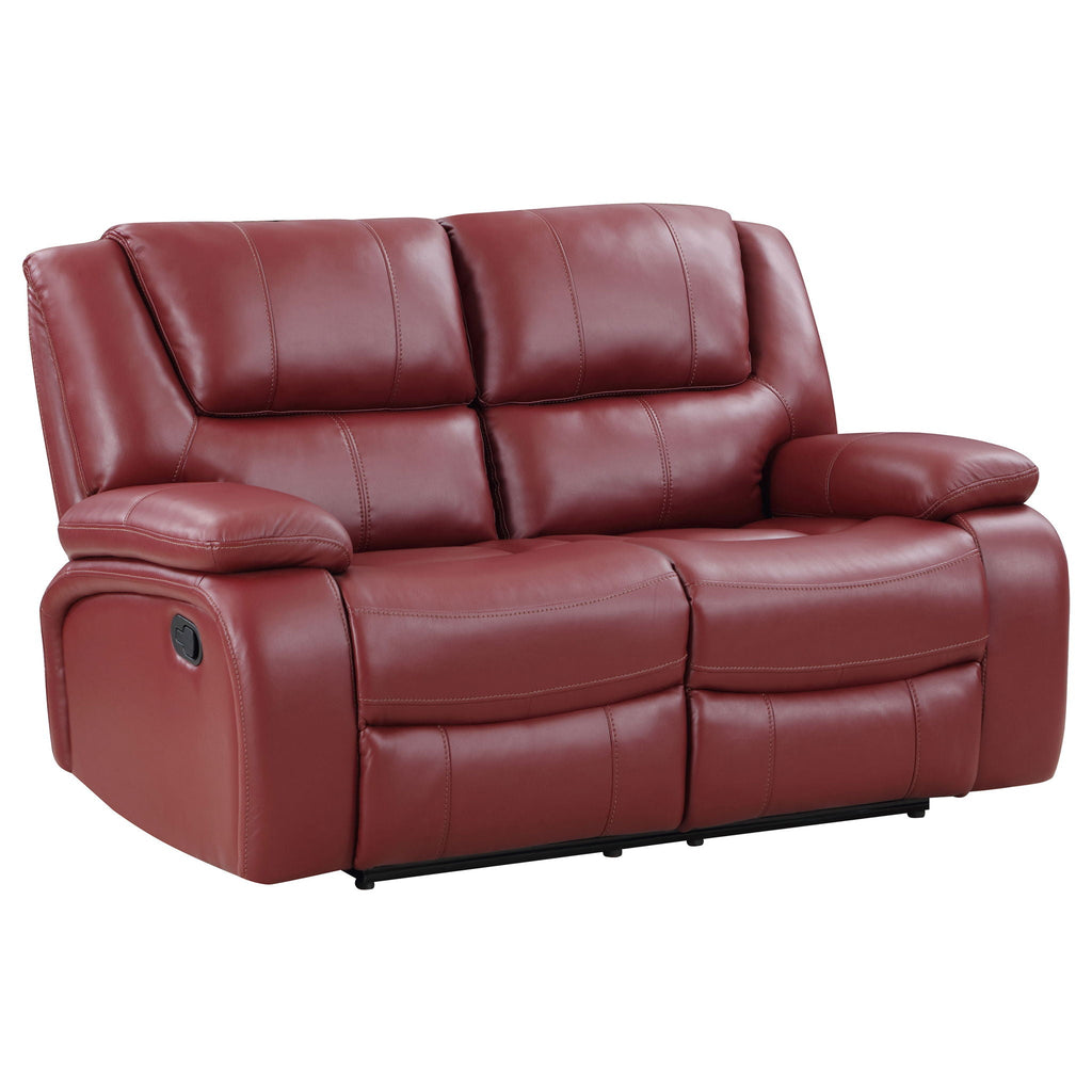 Camila Upholstered Motion Reclining Loveseat Red by Unique Piece Furniture