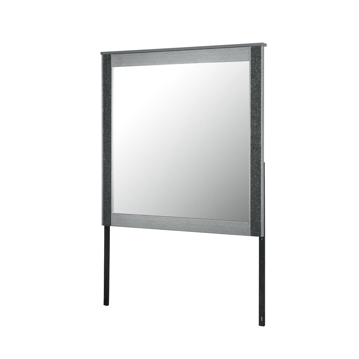 Lorenzo - Large Scale Mirror With Sleek Frame And Glittered Detailing - Silver by Unique Piece Furniture