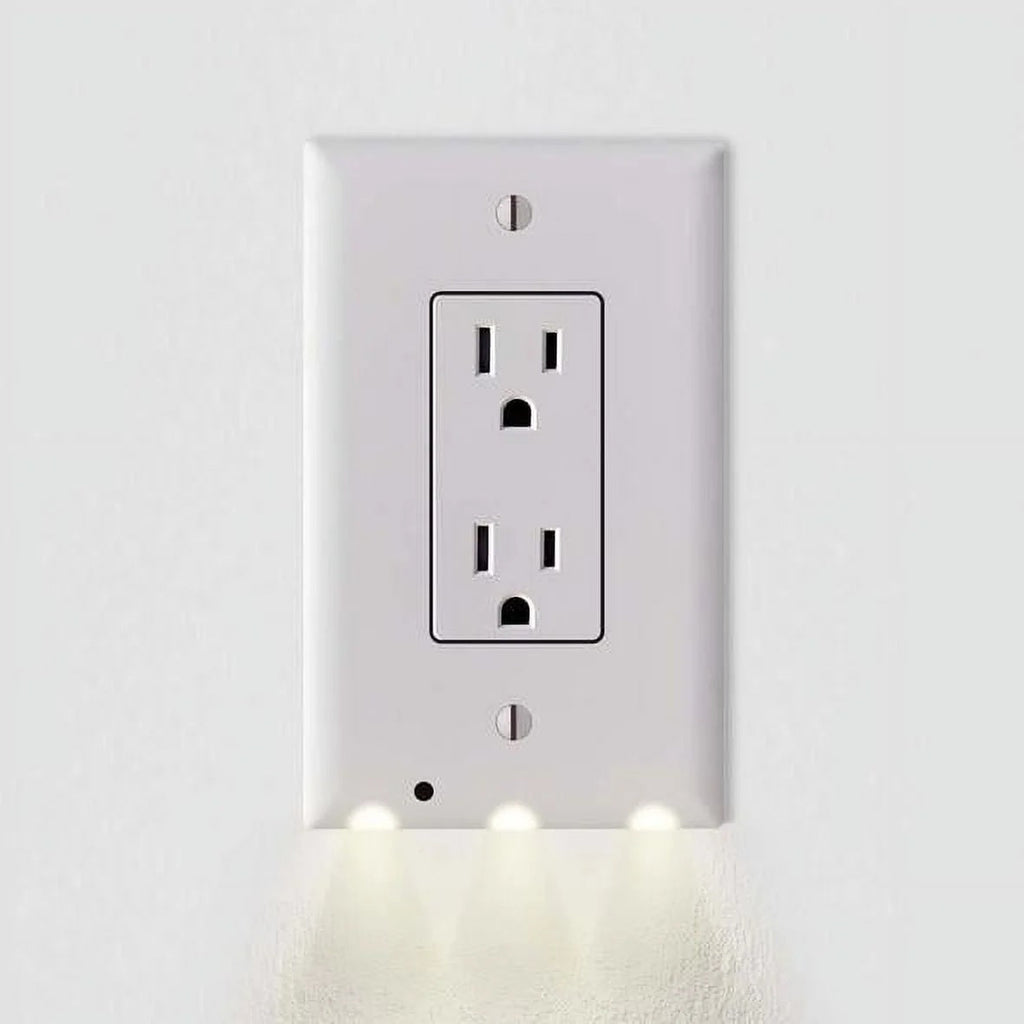 Outlet Cover with Built-In LED Night Light - 2 Styles by Infinite Basics