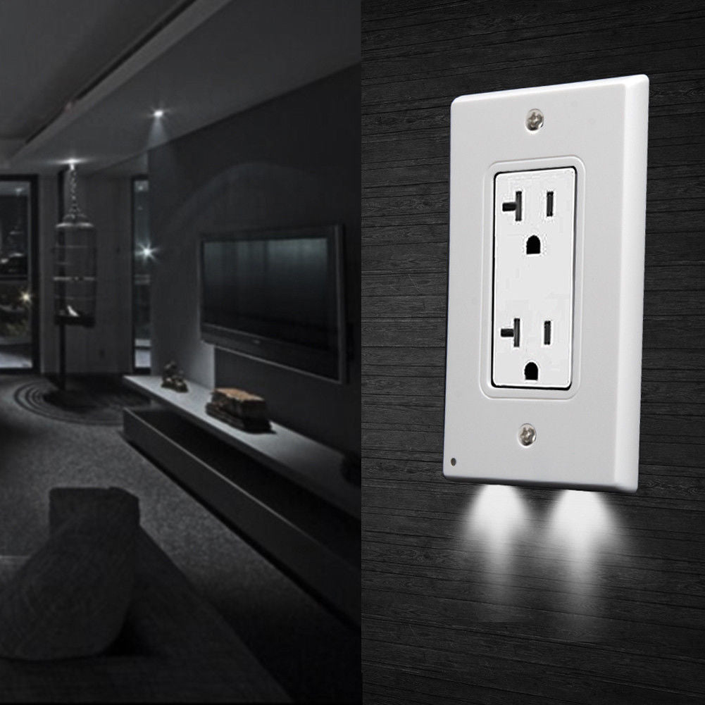 Outlet Cover with Built-In LED Night Light - 2 Styles by Infinite Basics