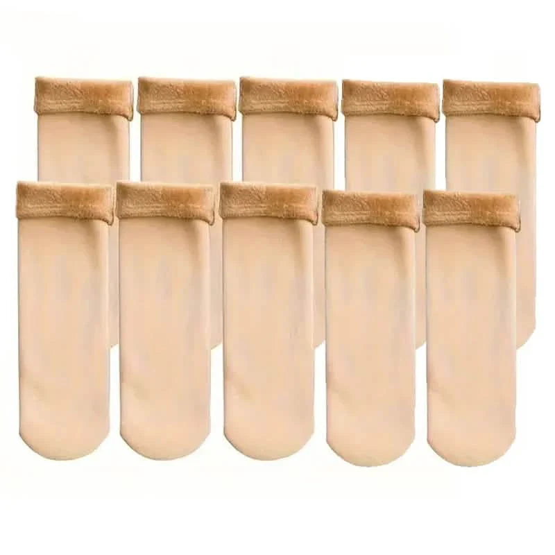 5-Pairs: Ultra-Soft Plush Lined Thermal Socks - Comfy Mid Tube Socks by DailySale