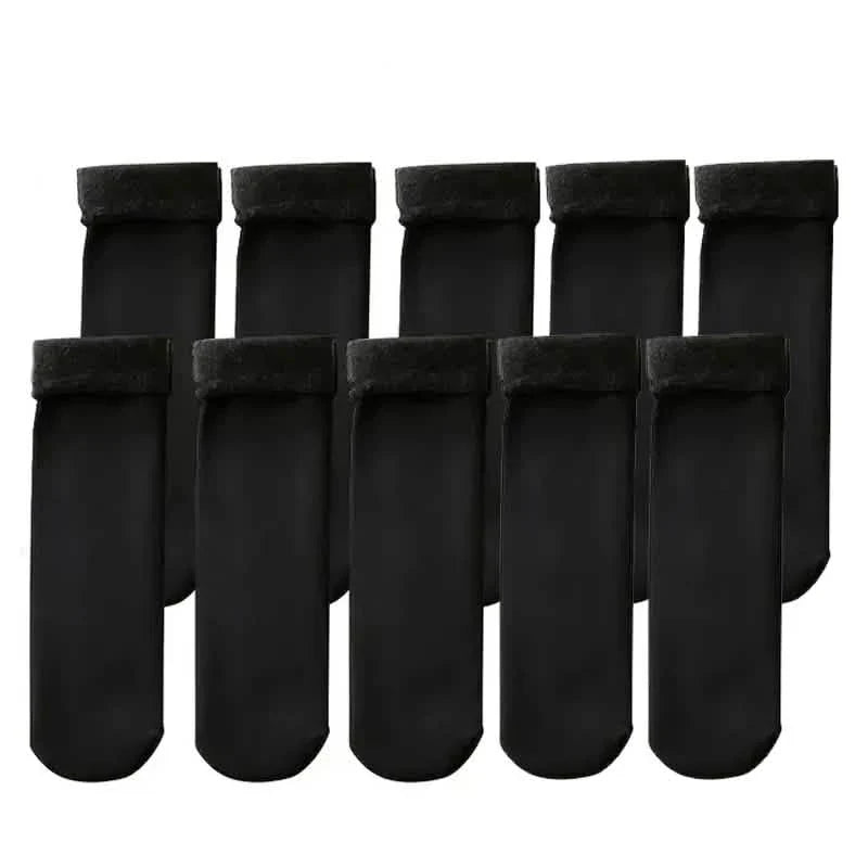 5-Pairs: Ultra-Soft Plush Lined Thermal Socks - Comfy Mid Tube Socks by DailySale