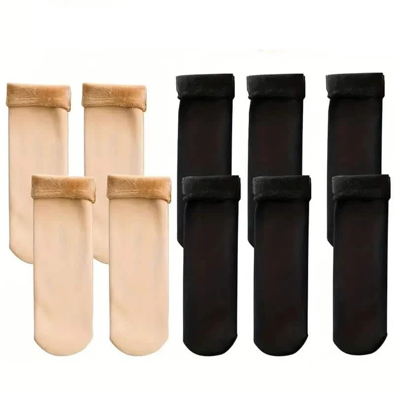 5-Pairs: Ultra-Soft Plush Lined Thermal Socks - Comfy Mid Tube Socks by DailySale