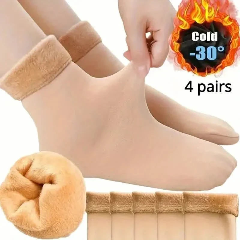 5-Pairs: Ultra-Soft Plush Lined Thermal Socks - Comfy Mid Tube Socks by DailySale