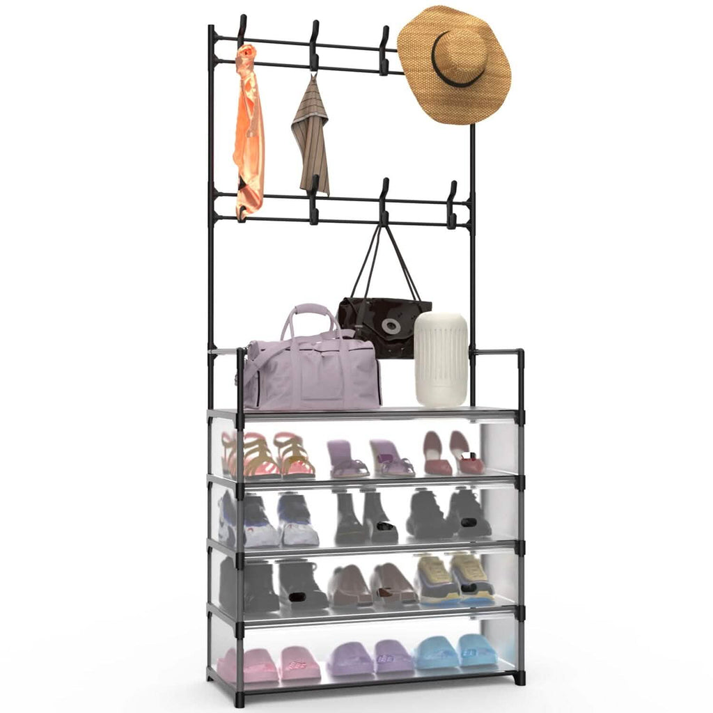 5-Tier Dustproof Entryway Hall Tree Coat and Shoe Rack by DailySale