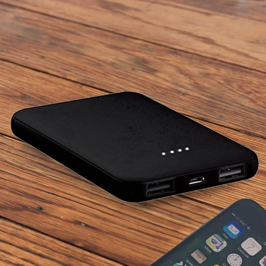 5000mAh 2 Port Black Power Bank by DailySale