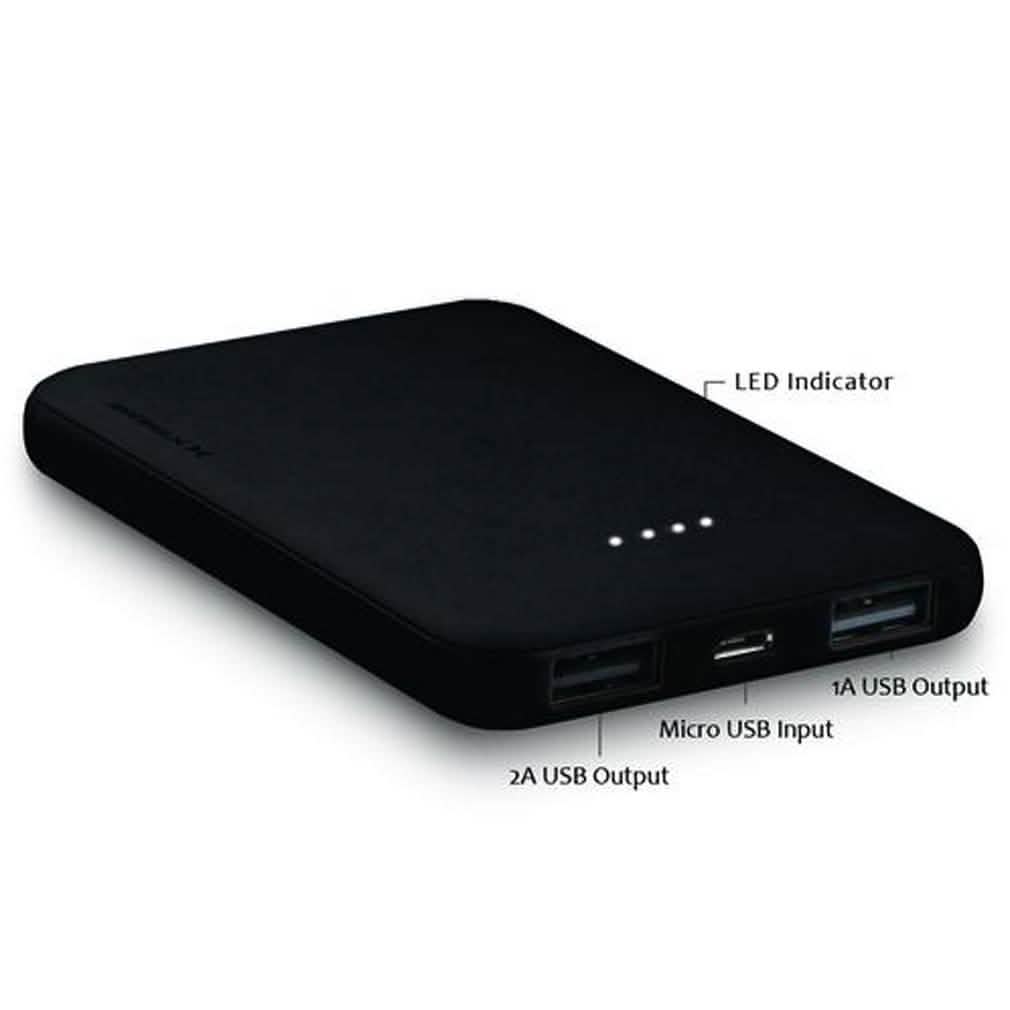 5000mAh 2 Port Black Power Bank by DailySale