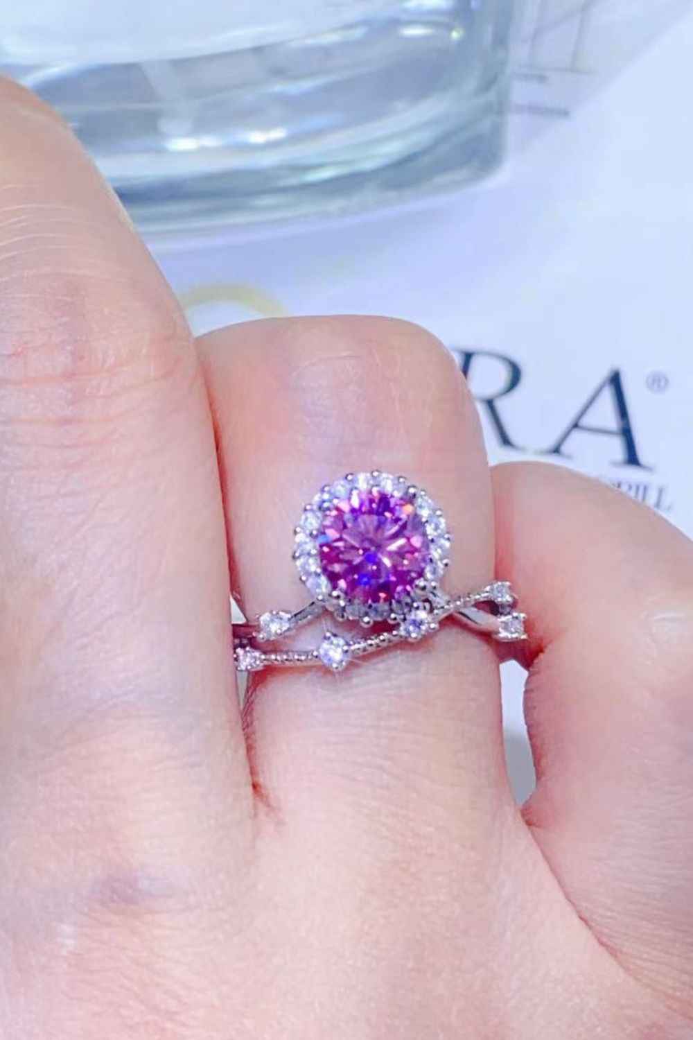 1 Carat Moissanite 925 Sterling Silver Ring by Wild and Free Boutique