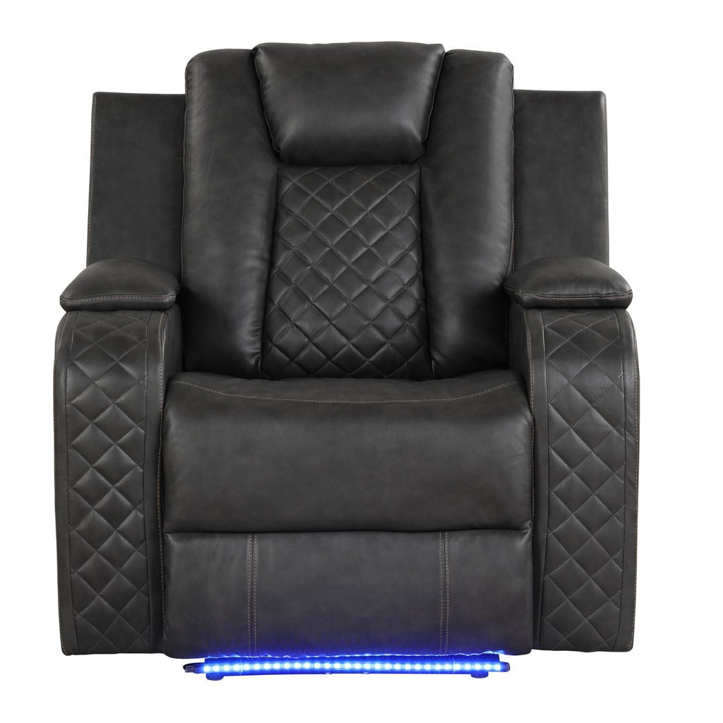 Benz - LED & Power Recliner Chair With Adjustable Headrest by Unique Piece Furniture