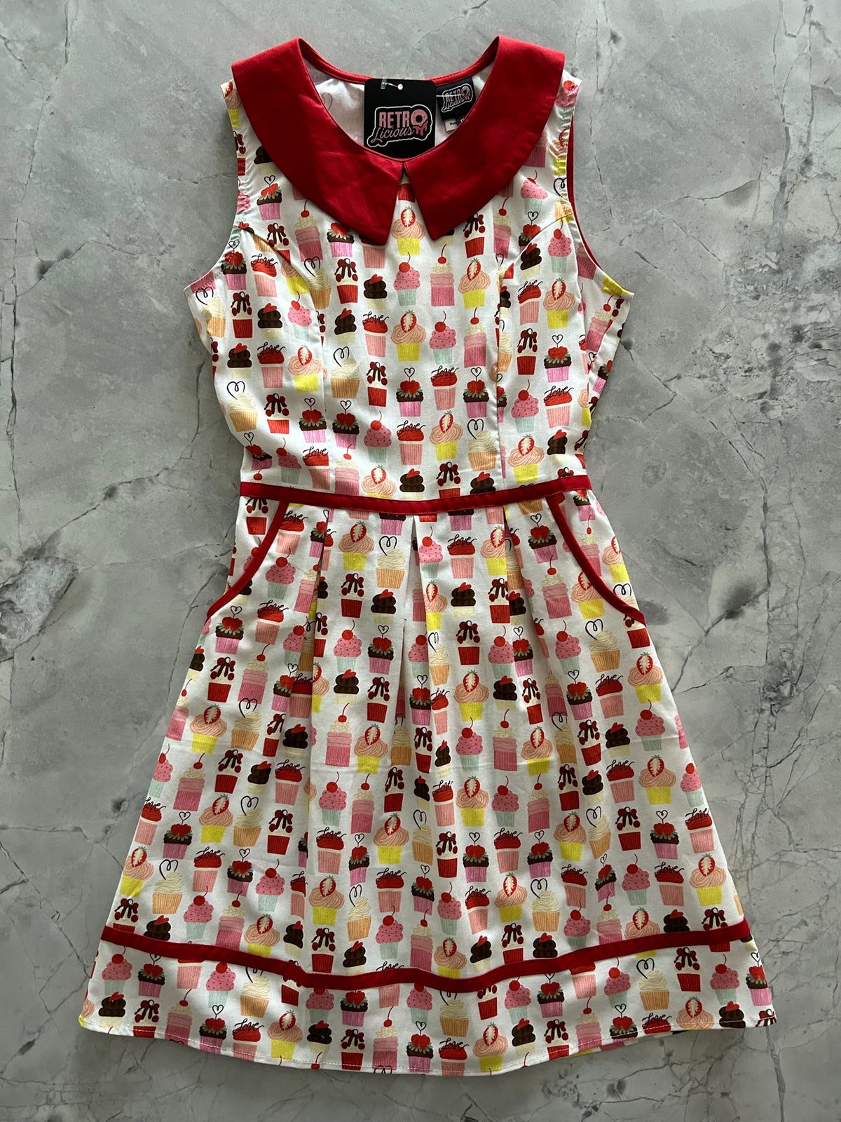 Cupcake Collared Dress by Retrolicious
