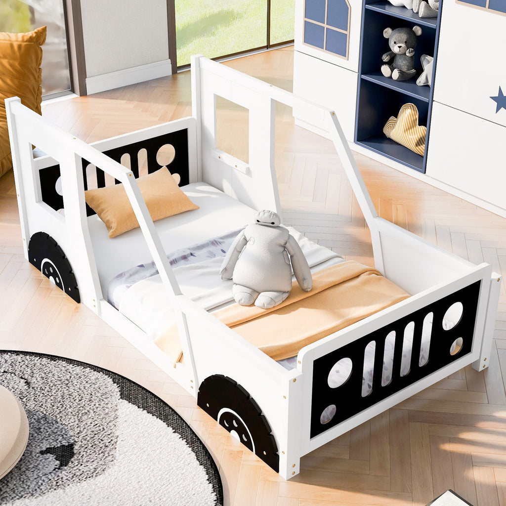 Classic Car Shaped Platform Bed With Wheels by Unique Piece Furniture