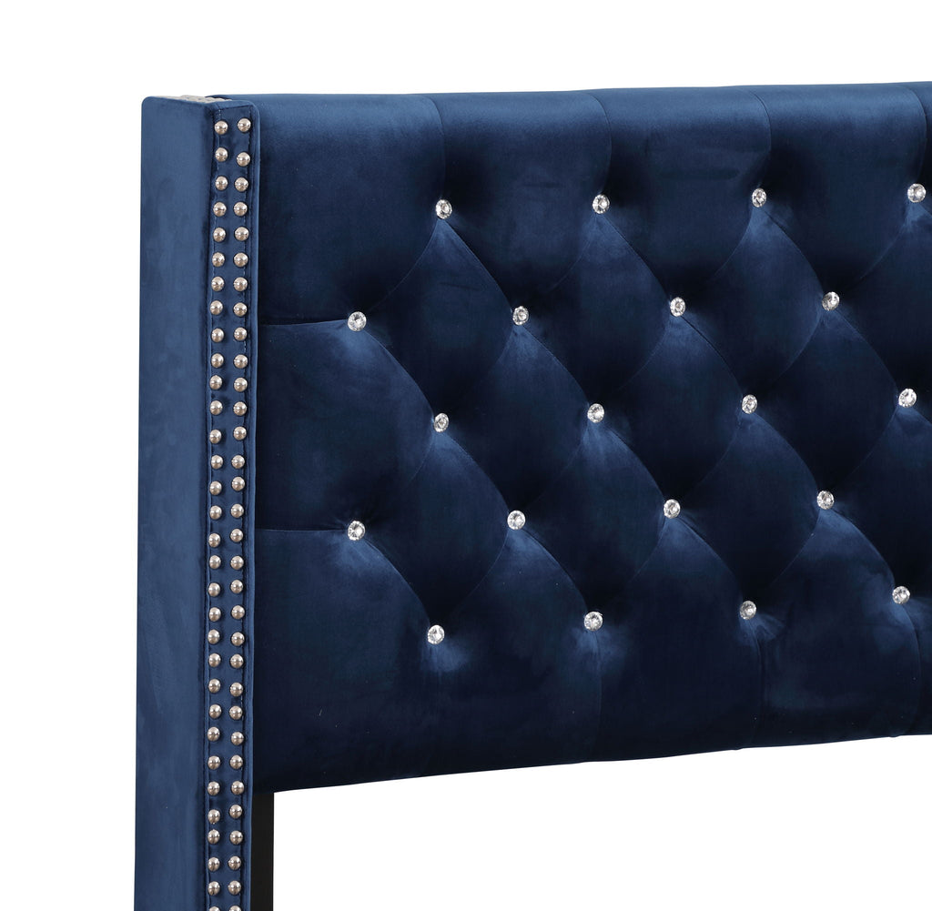 Upholstered Nailhead Trim Chic Bed by Unique Piece Furniture