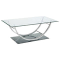 Danville Rectangular U-Shaped Glass Top Coffee Table Chrome by Unique Piece Furniture