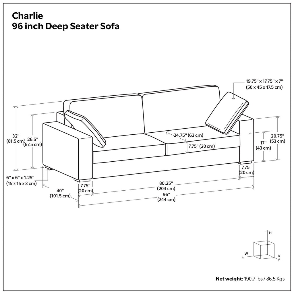 Charlie - Deep Seater Sofa by Unique Piece Furniture