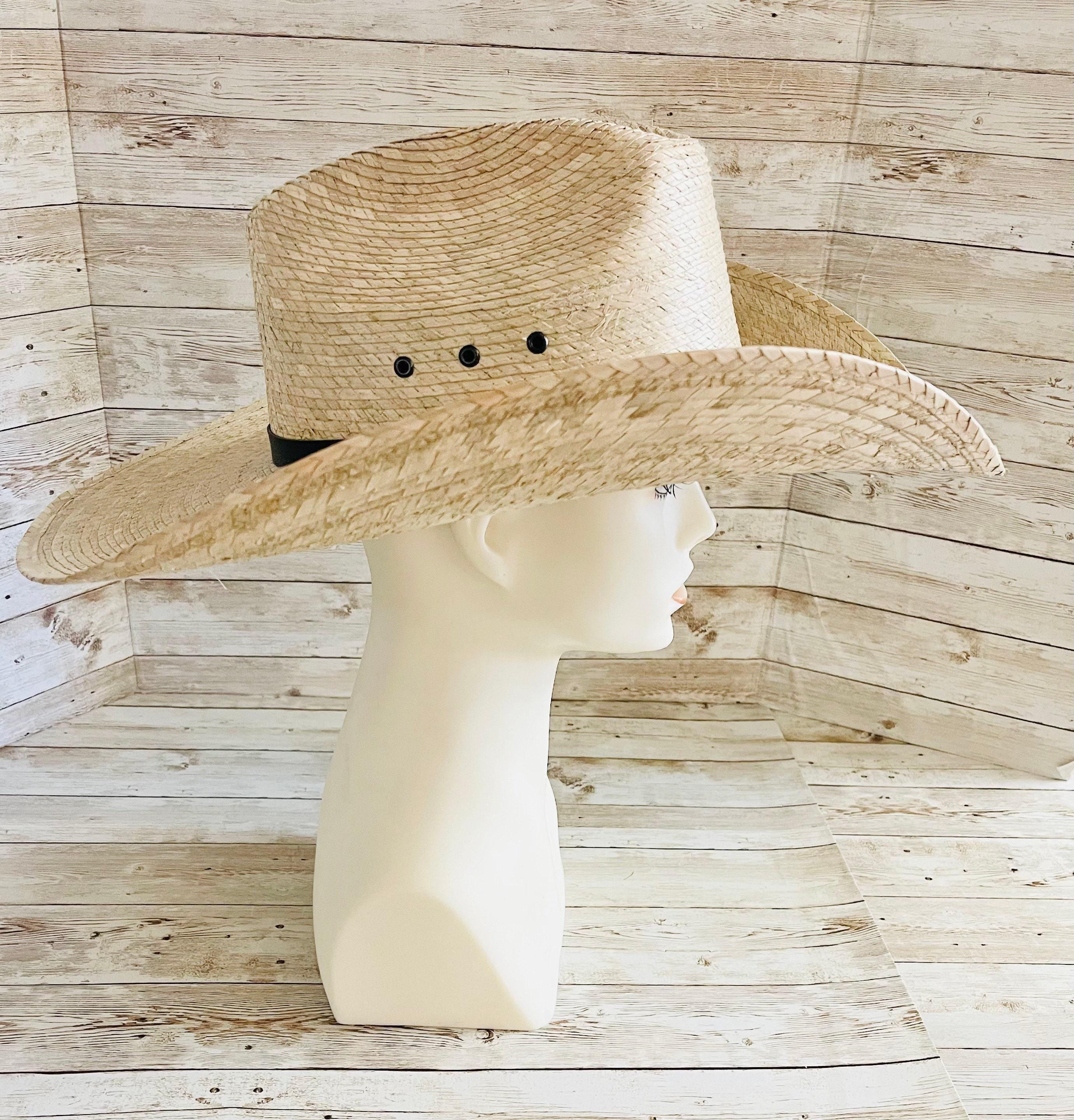 Cowboy Mexican Palm Leaf Straw Hat Sombrero Vaquero Artesanal de Palma by Chica Mexico