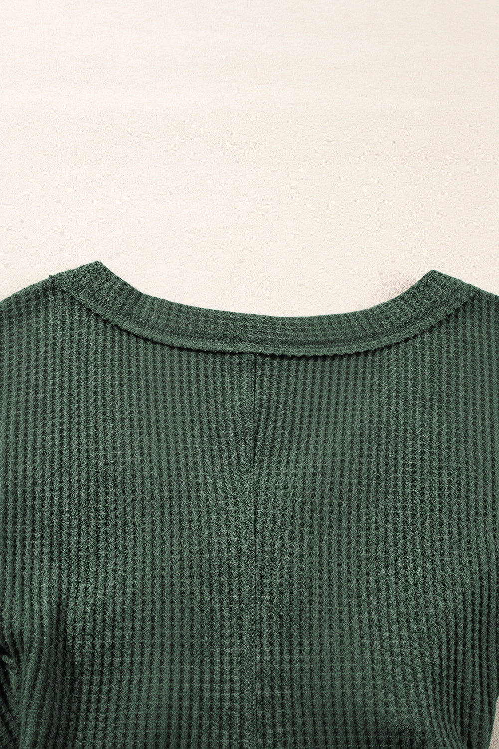 Blackish Green Waffle Knit Slim Fit Wrap V Neck Bodysuit by Wild and Free Boutique