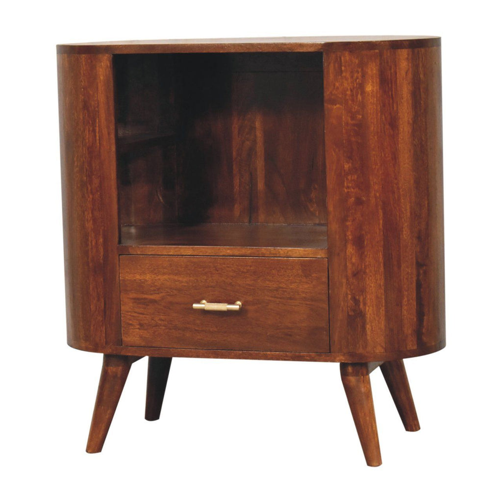 Cortez - T Bar Open Slot Cabinet - Dark Brown by Unique Piece Furniture