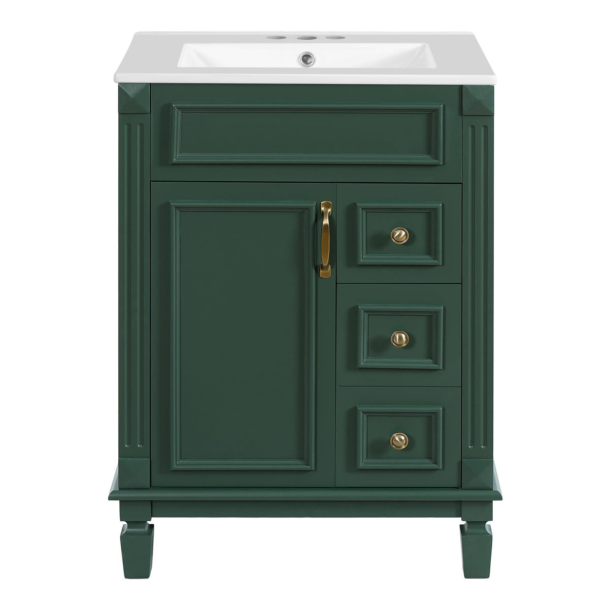 Bathroom Vanity With Sink, Compact Cabinet & 2 Drawers And Adjustable Shelf by Unique Piece Furniture