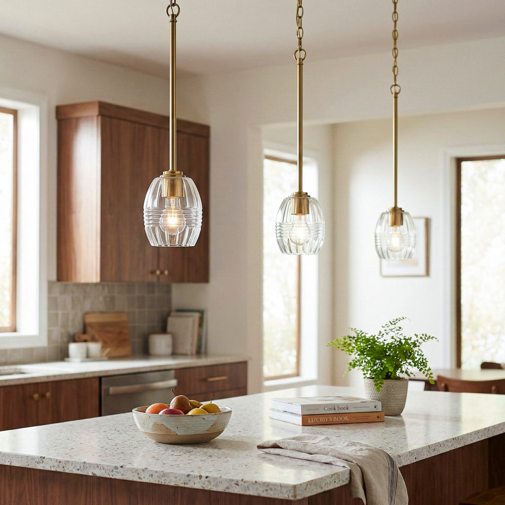 Vista - Single Pendant Chain Hanging Light - Clear / Gold by Unique Piece Furniture