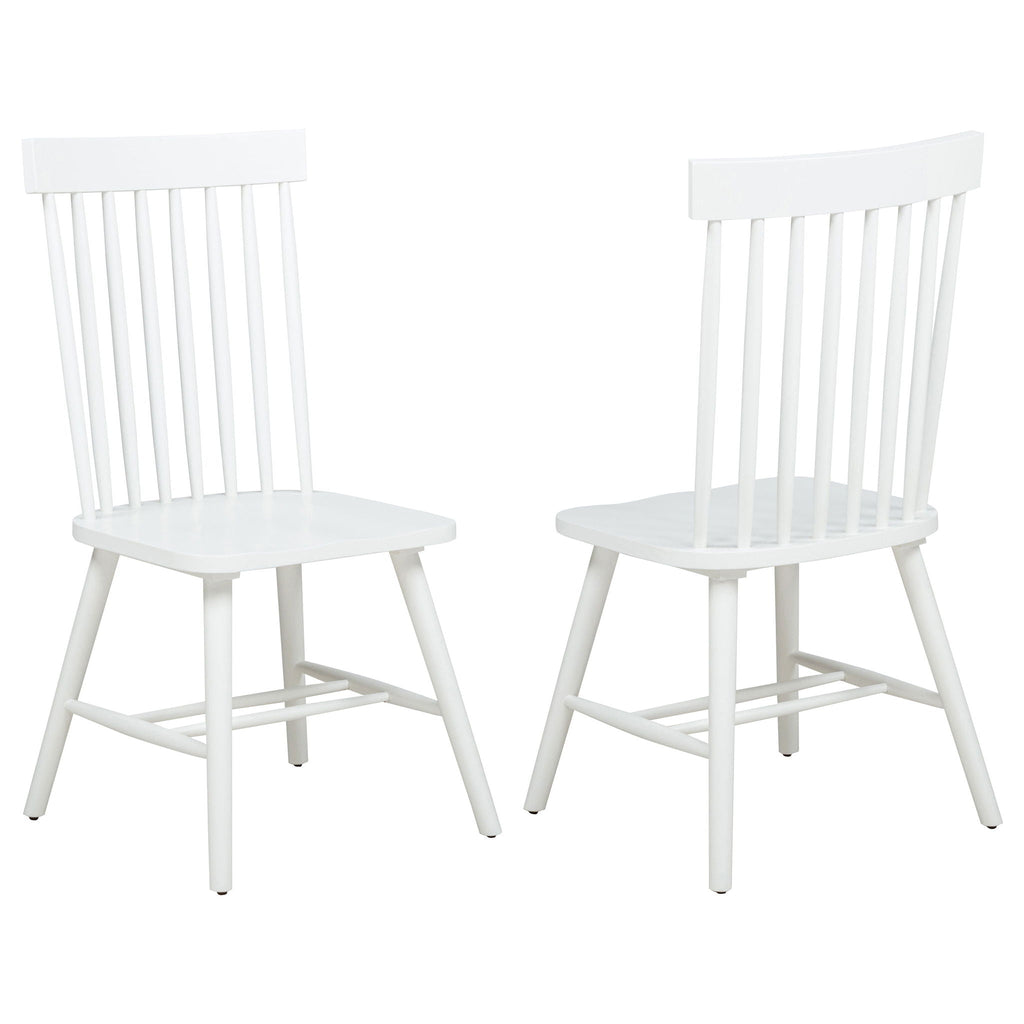 Andrews Windsor Spindle Back Dining Side Chair White (Set of 2) by Unique Piece Furniture