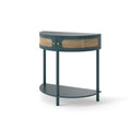 Boho Rattan Semi Circle End Table With Sliding Rattan Door, Storage And Bottom Shelf by Unique Piece Furniture