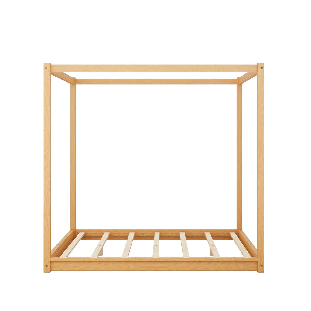 Wood Canopy Platform Bed With Support Legs And Airflow Slats by Unique Piece Furniture