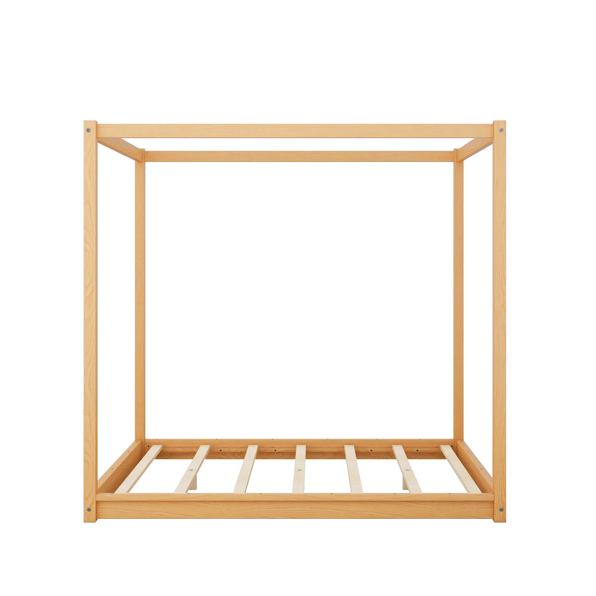 Wood Canopy Platform Bed With Support Legs And Airflow Slats by Unique Piece Furniture