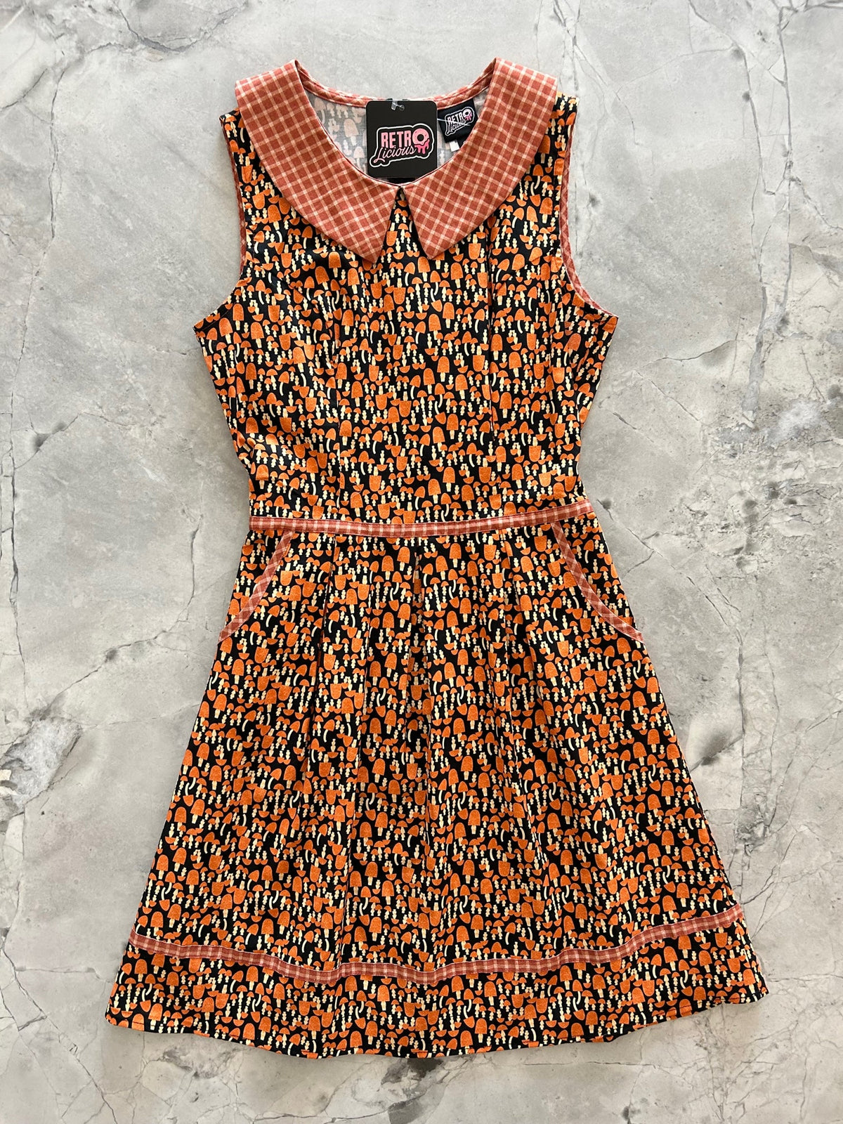 Mushroom Collared Dress by Retrolicious
