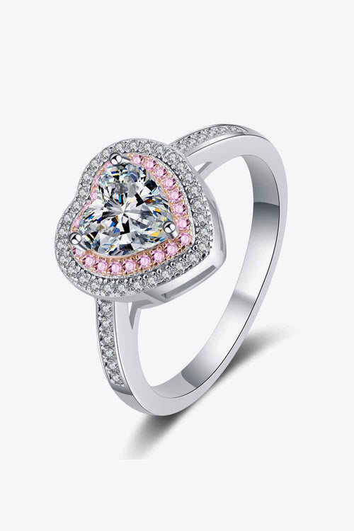 1 Carat Moissanite Heart 925 Sterling Silver Ring by Wild and Free Boutique