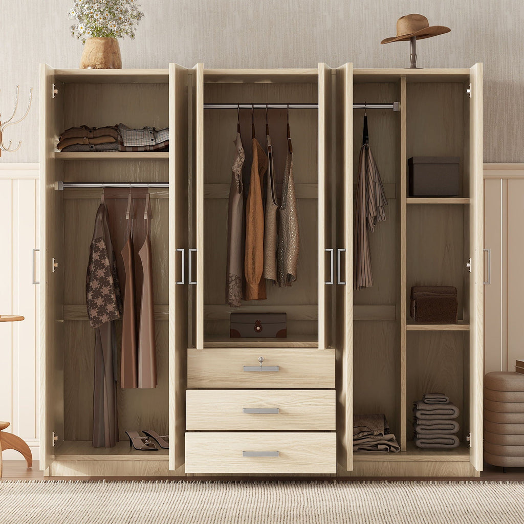 6 Doors Wardrobe Storage For Bedroom, With Big Drawers by Unique Piece Furniture