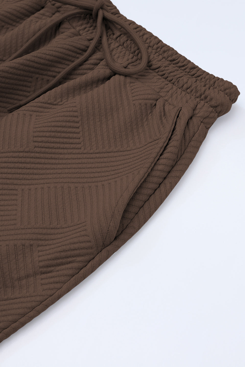 Brown Textured Loose Fit T Shirt and Drawstring Pants Set by Wild and Free Boutique