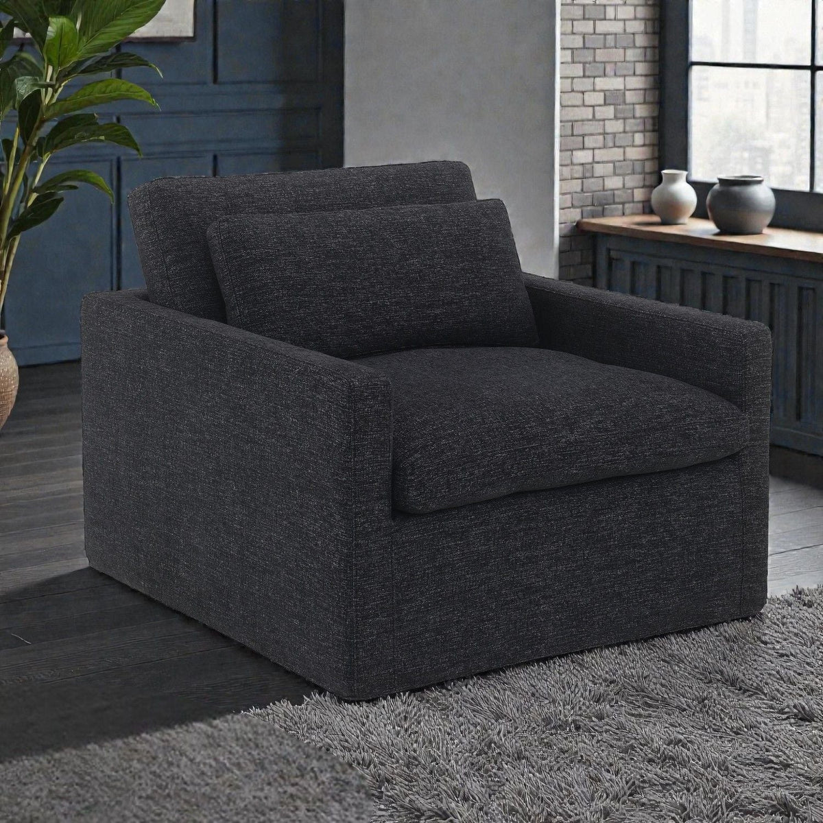 Naveen - Swivel Chair With 1 Toss Pillow by Unique Piece Furniture