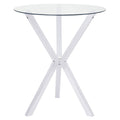 Denali Round 35-inch Glass Top Bistro Bar Table Chrome by Unique Piece Furniture