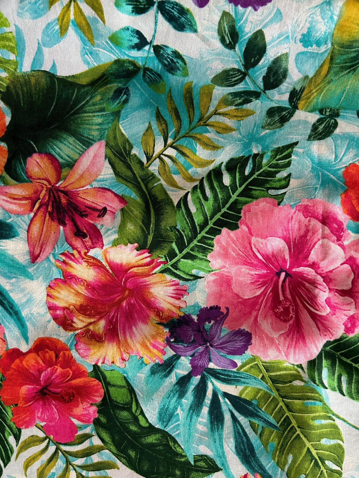 Tropical Fit & Flare Dress by Retrolicious