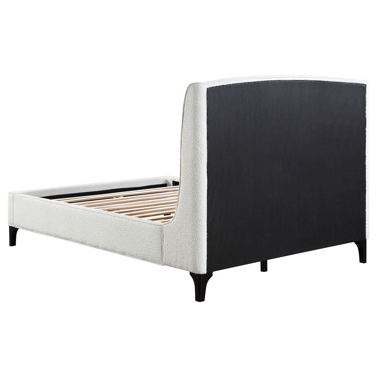 Mosby Upholstered Queen Wingback Bed Snow by Unique Piece Furniture