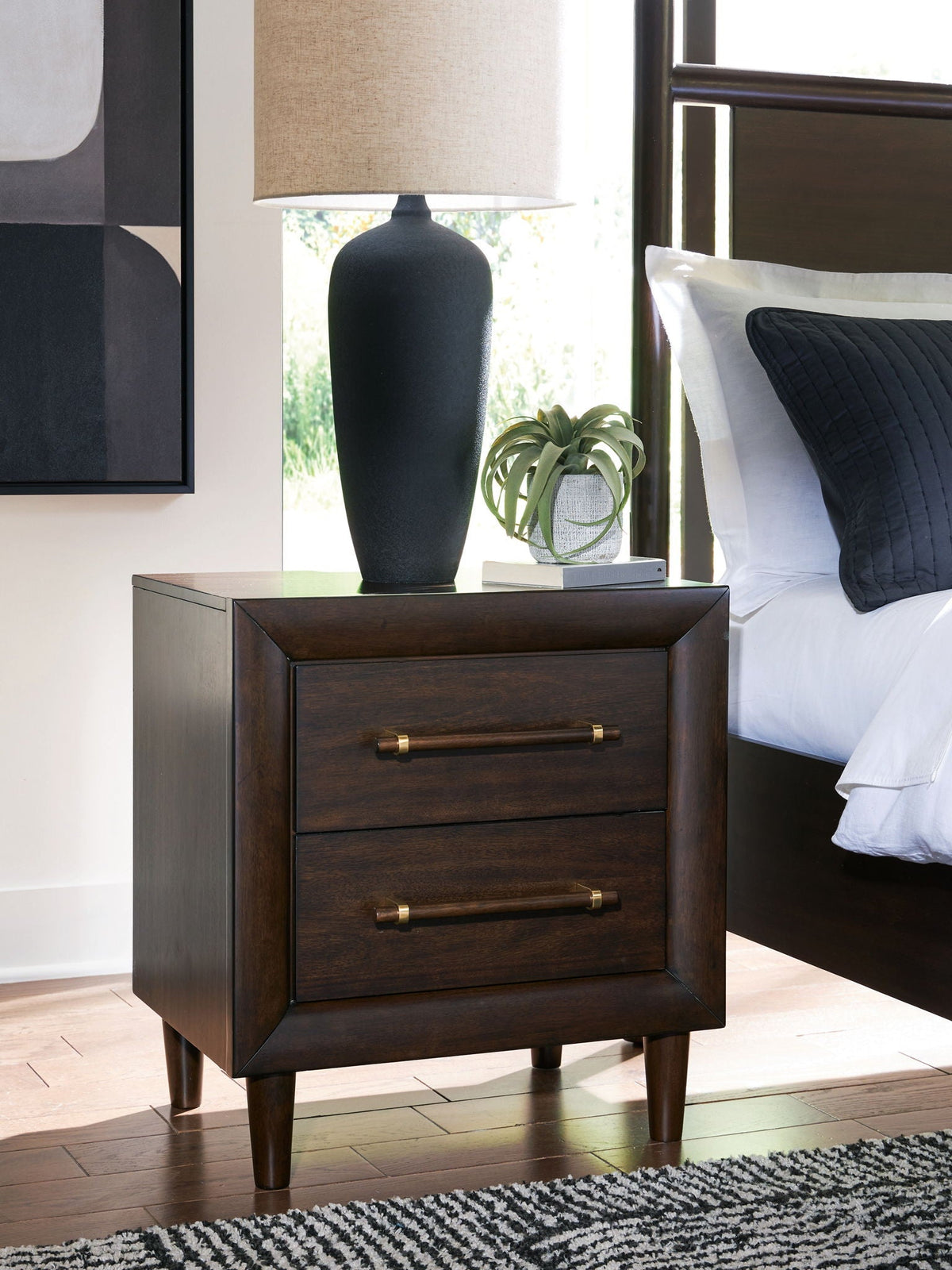Dantenton - Two Drawer Night Stand - Merlot by Unique Piece Furniture