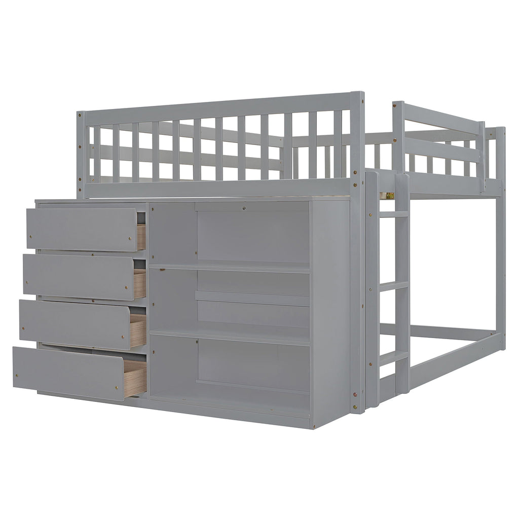 Bunk Bed With 4 Drawers And 3 Shelves by Unique Piece Furniture