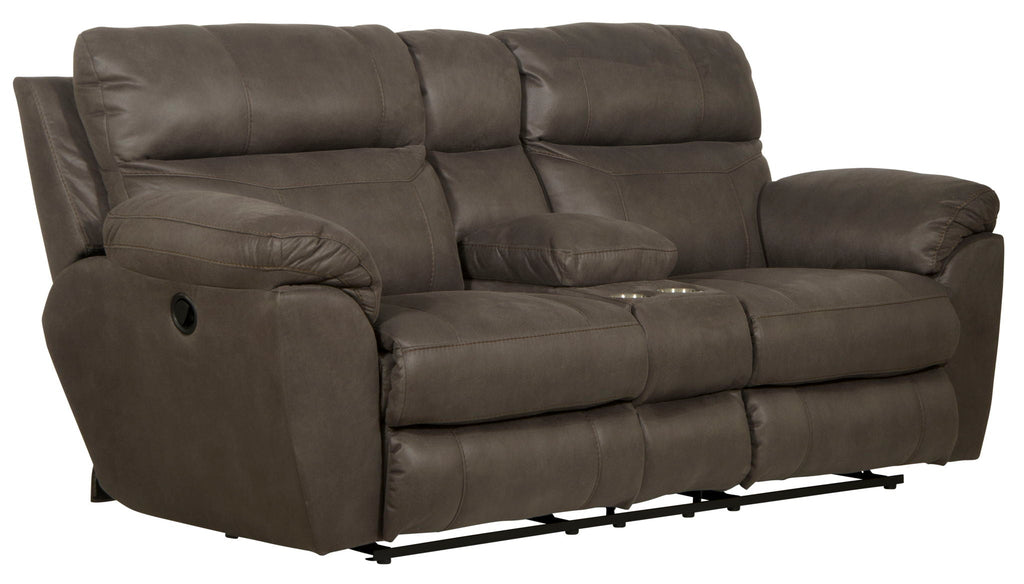 Atlas - Reclining Console Loveseat With Storage - Charcoal by Unique Piece Furniture
