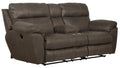 Atlas - Reclining Console Loveseat With Storage - Charcoal by Unique Piece Furniture