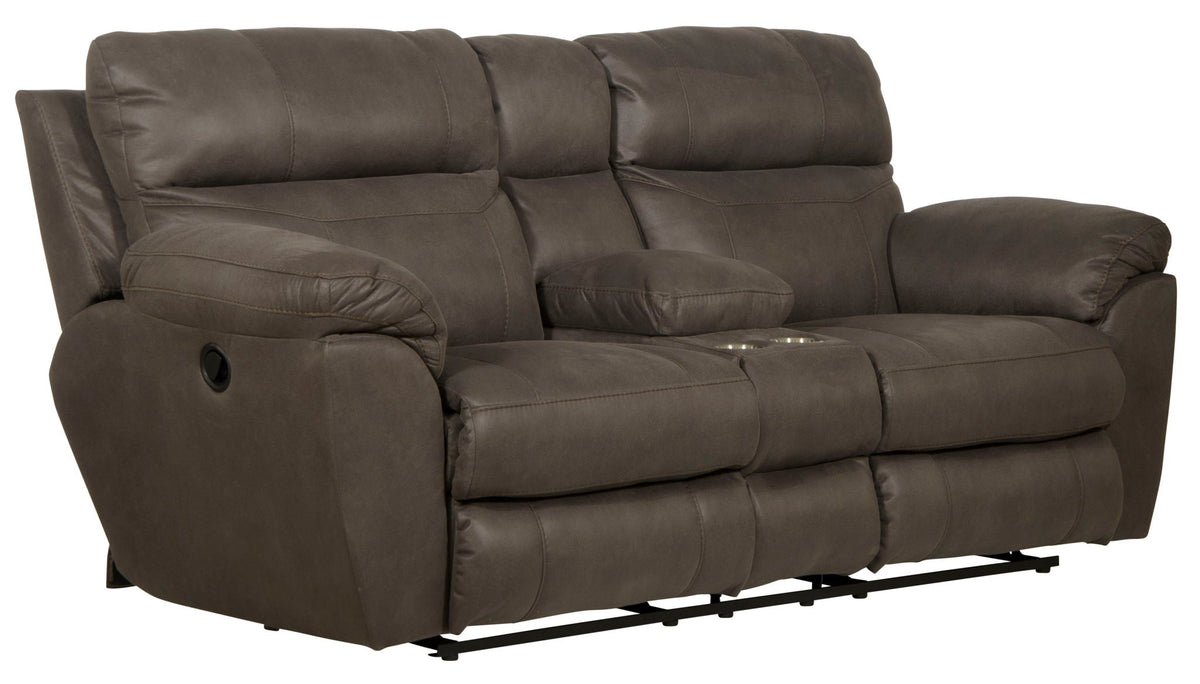 Atlas - Reclining Console Loveseat With Storage - Charcoal by Unique Piece Furniture