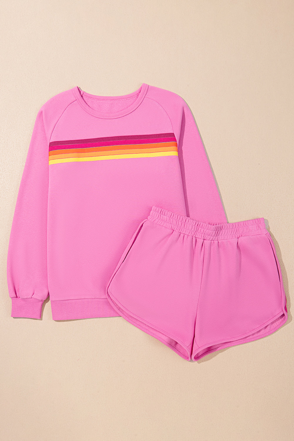 Black Striped Accent Pullover and Shorts Two Piece Casual Set by Wild and Free Boutique