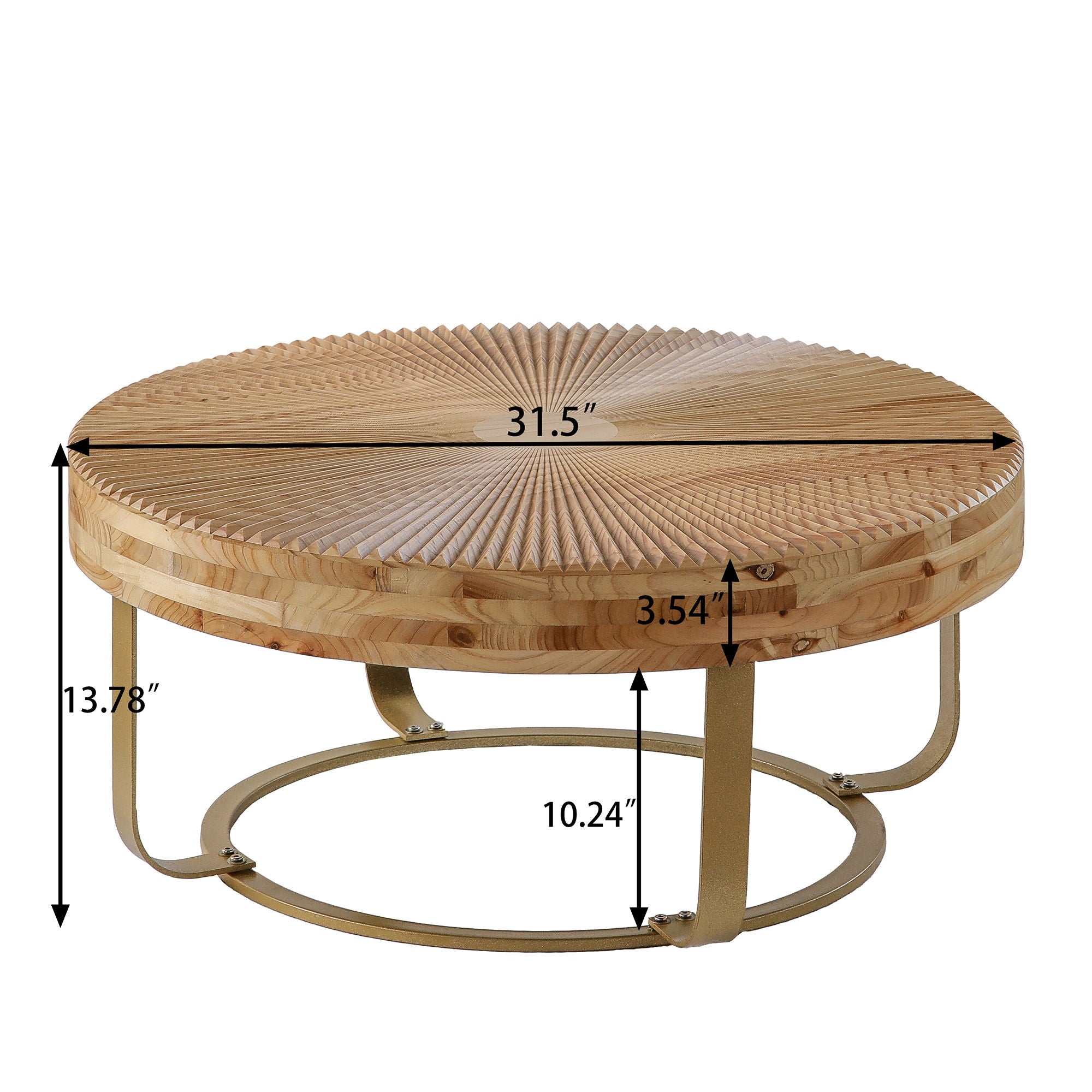 Modern Round Coffee Table With Wooden Carving Pattern by Unique Piece Furniture