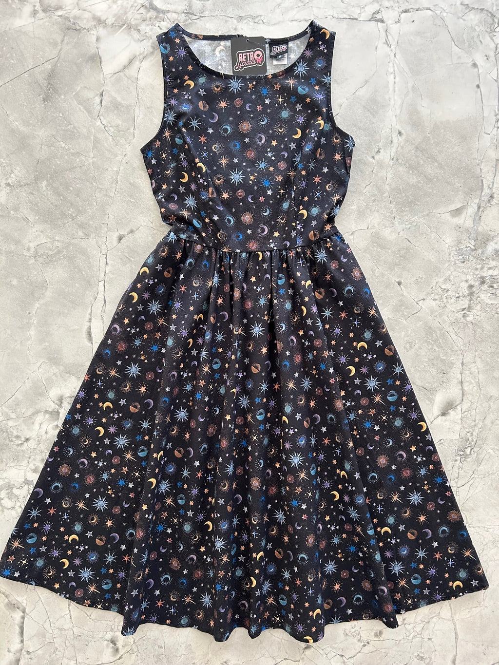 Celestial Midi Dress - XS only, 1 left! by Retrolicious