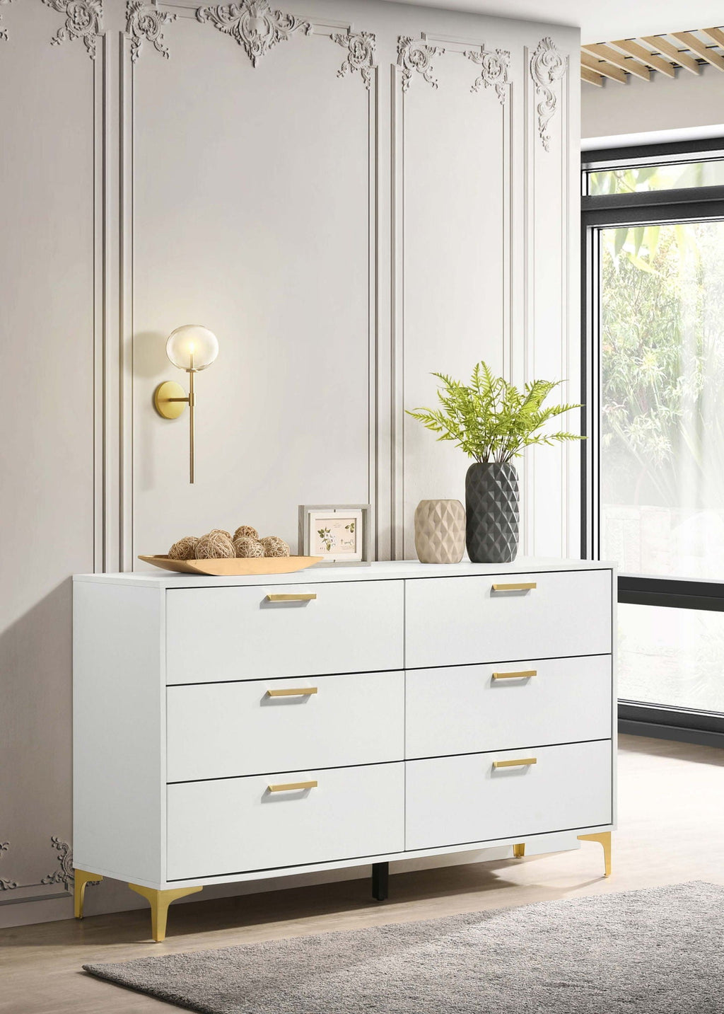 Kendall 6-drawer Dresser White by Unique Piece Furniture